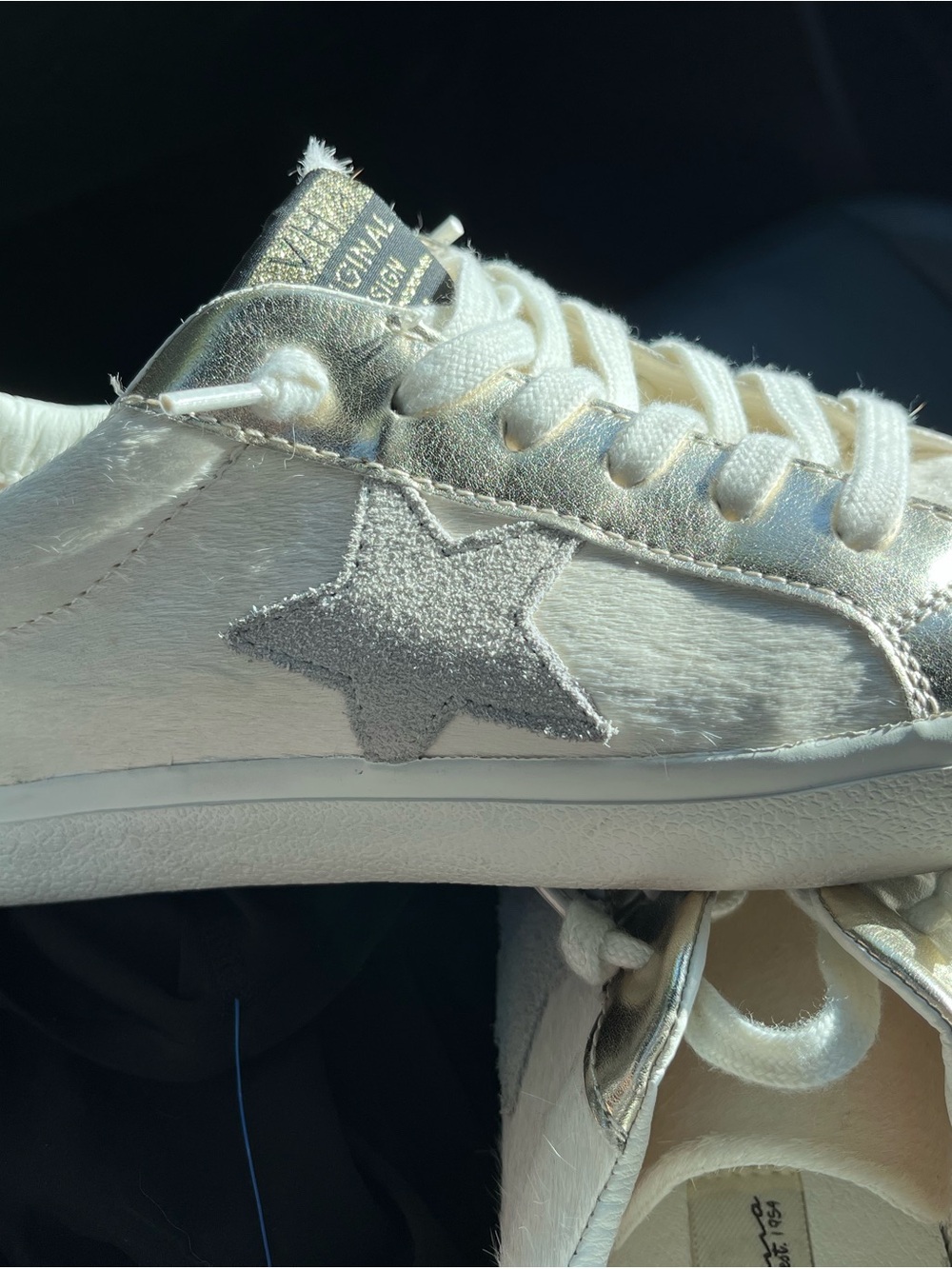 Vintage Havana White and Silver Star Low-Top Sneaker